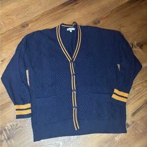 Vigoss Navy and Gold Cardigan Sweater
